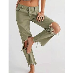 Free People We the Free Maggie Jeans pale moss green